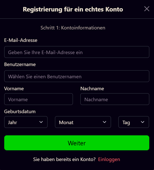 Registrierung im Slot Powers Casino